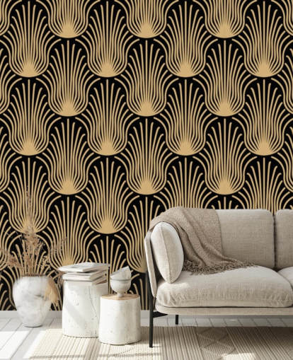 black and gold coloured art deco wallpaper black and gold coloured art deco wallpaper