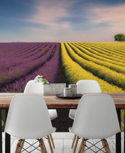 lilla og gul tilpassbar veggmaleri kalt lilla og gule blomster for soverom, kjøkken og spiserom lilla og gul tilpassbar veggmaleri kalt lilla og gule blomster for soverom, kjøkken og spiserom