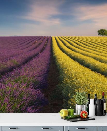purple and yellow customisable wall mural called Purple and Yellow Flowers for bedrooms, kitchens and dining rooms purple and yellow customisable wall mural called Purple and Yellow Flowers for bedrooms, kitchens and dining rooms
