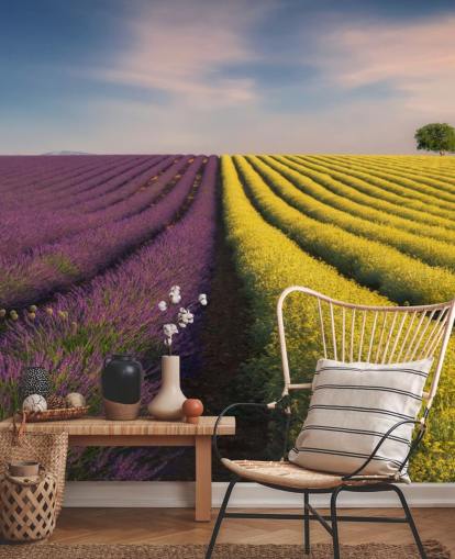 Personalisierbares Wandbild in Violett und Gelb namens Purple and Yellow Flowers für Schlafzimmer, Küchen und Esszimmer