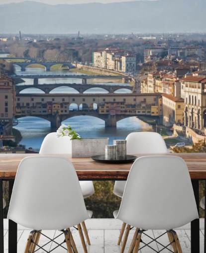 Vue panoramique de Florence et du Ponte Vecchio papier peint