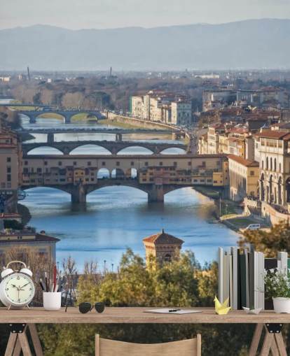 Vista panorâmica de Florença e Ponte Vecchio papel de parede Vista panorâmica de Florença e Ponte Vecchio papel de parede