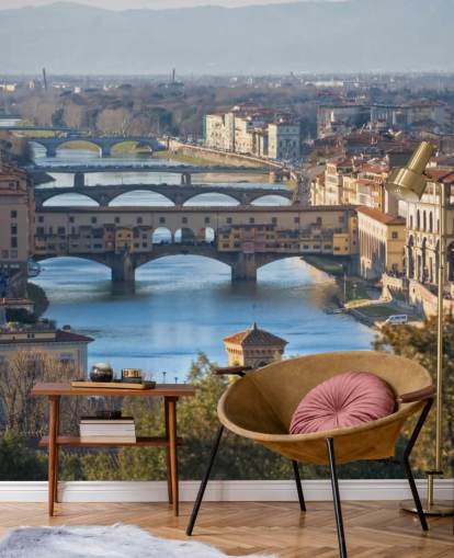 Vista panorámica de Florencia y el Ponte Vecchio fondo de pantalla
