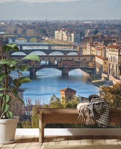 Vista panorámica de Florencia y el Ponte Vecchio fondo de pantalla
