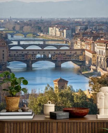 Panoramautsikt over Firenze og Ponte Vecchio tapet