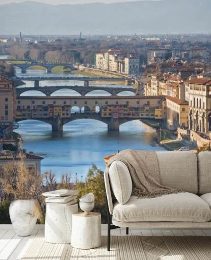 Vue panoramique de Florence et du Ponte Vecchio papier peint