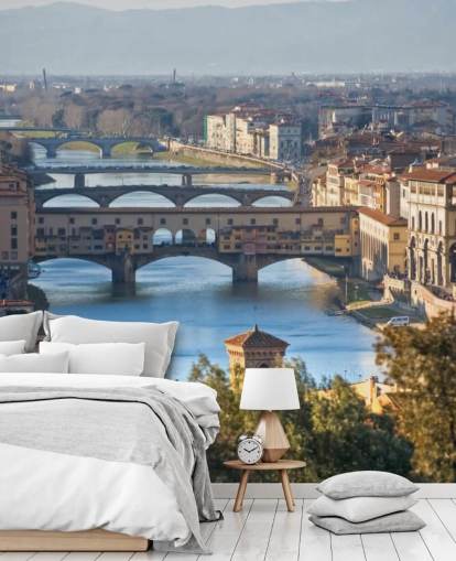 Vista panorámica de Florencia y el Ponte Vecchio fondo de pantalla