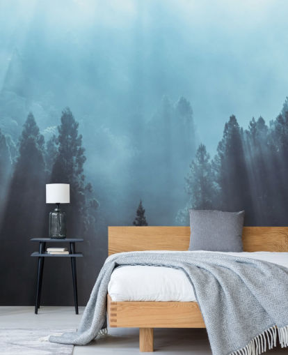 misty forest with rays of sunlight pouring down wallpaper misty forest with rays of sunlight pouring down wallpaper