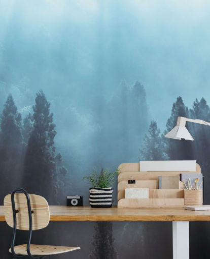 misty forest with rays of sunlight pouring down wallpaper misty forest with rays of sunlight pouring down wallpaper