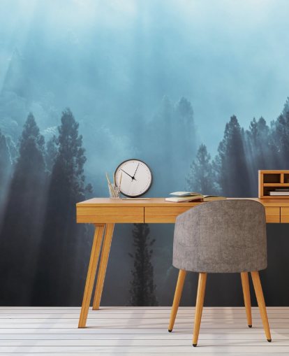 misty forest with rays of sunlight pouring down wallpaper misty forest with rays of sunlight pouring down wallpaper