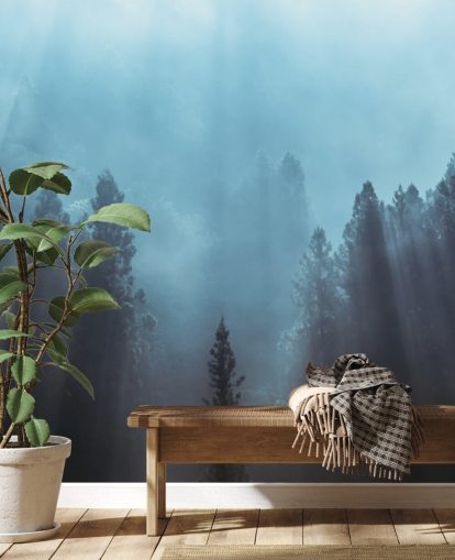 misty forest with rays of sunlight pouring down wallpaper misty forest with rays of sunlight pouring down wallpaper