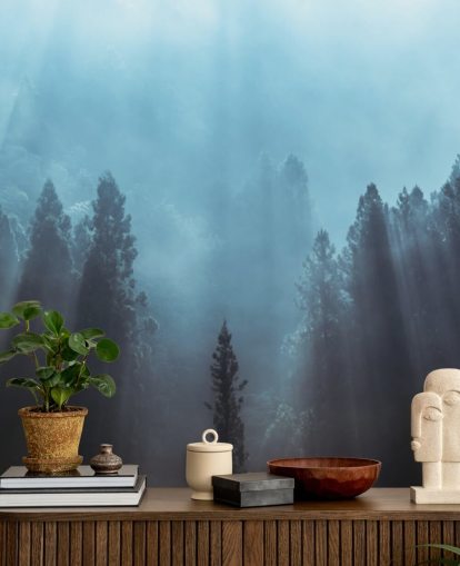 misty forest with rays of sunlight pouring down wallpaper misty forest with rays of sunlight pouring down wallpaper