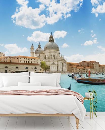 Grand Canal ja basilika Santa Maria della Salute, Venetsia, Italia seinämaalaus