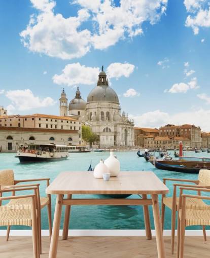Grand Canal and Basilica Santa Maria della Salute, Venice, Italy mural