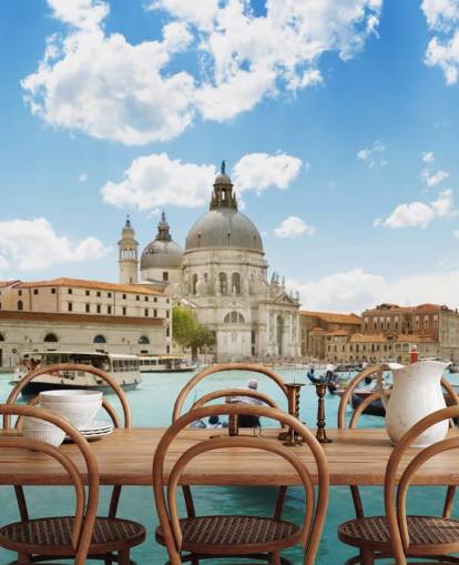 Grande Canal e Basílica Santa Maria della Salute, Veneza, mural da Itália Grande Canal e Basílica Santa Maria della Salute, Veneza, mural da Itália