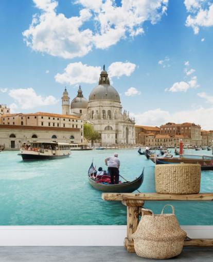 Grand Canal and Basilica Santa Maria della Salute, Venedig, Italien vægmaleri