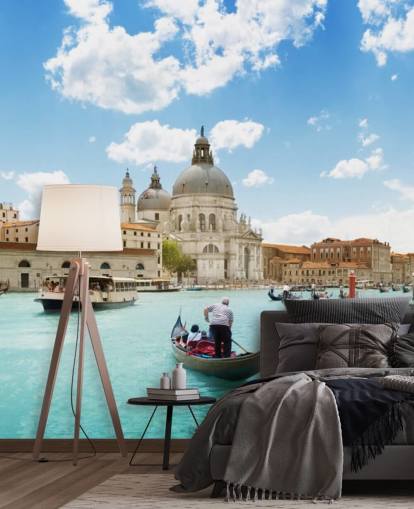 Canal Grande e Basilica di Santa Maria della Salute, Venezia, Italia murale