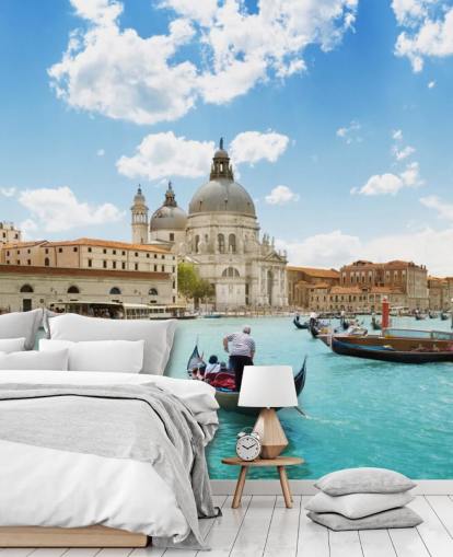 Gran Canal y Basílica Santa Maria della Salute, Venecia, Italia mural