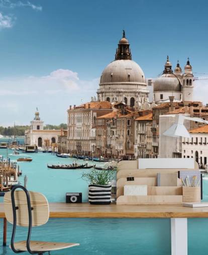 Grand Canal og Basilica Santa Maria della Salute, Venedig, Italien tapet