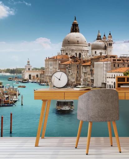 Canal Grande och Basilica Santa Maria della Salute, Venedig, Italien tapet