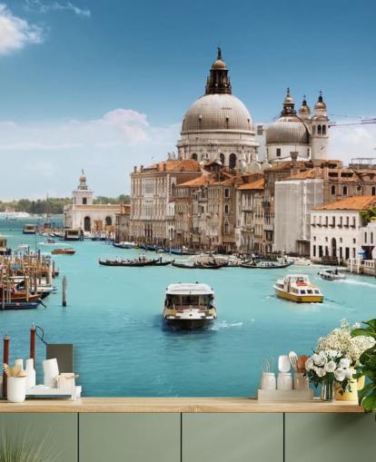 Descargar el fondo de pantalla Grand Canal and Basilica Santa Maria della Salute, Venice, Italy