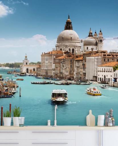 Canal Grande och Basilica Santa Maria della Salute, Venedig, Italien tapet