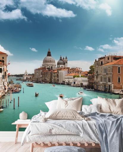 brillante mural de papel pintado de Venecia llamado Gran Canal de Venecia para salas de estar y dormitorios