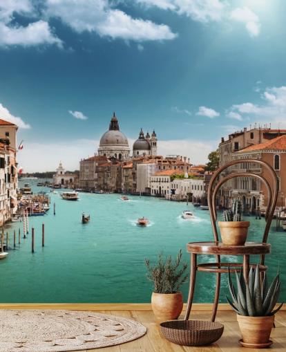 brillante mural de papel pintado de Venecia llamado Gran Canal de Venecia para salas de estar y dormitorios brillante mural de papel pintado de Venecia llamado Gran Canal de Venecia para salas de estar y dormitorios