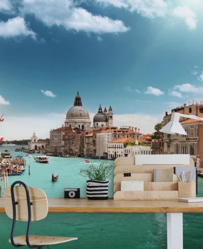lyst venetiansk tapetmaleri kaldet Venedig Grand Canal til stuer og soveværelser lyst venetiansk tapetmaleri kaldet Venedig Grand Canal til stuer og soveværelser