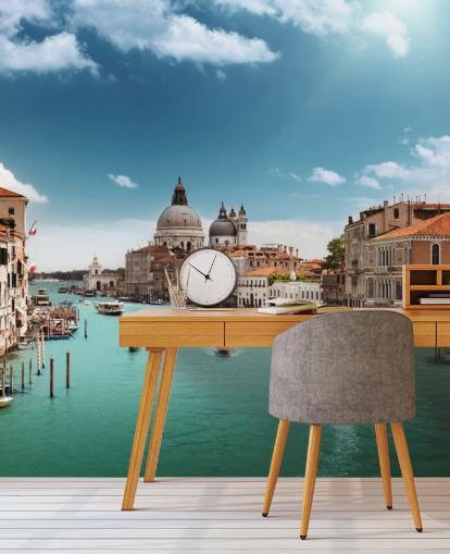 brillante carta da parati murale veneziana chiamata Venice Grand Canal per salotti e camere da letto