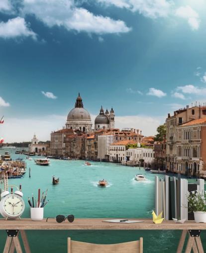 lyst venetiansk tapetmaleri kaldet Venedig Grand Canal til stuer og soveværelser