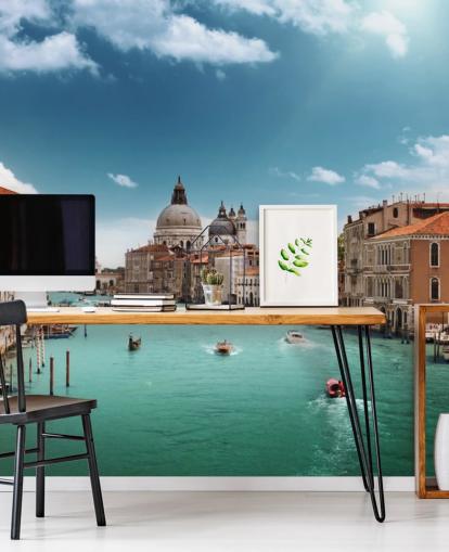 ljus venetiansk tapetväggmålning kallad Venice Grand Canal för vardagsrum och sovrum