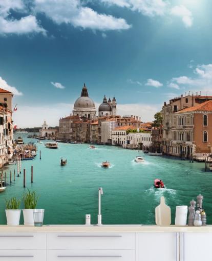 papier peint mural lumineux de Venise appelé Grand Canal de Venise pour les salons et les chambres