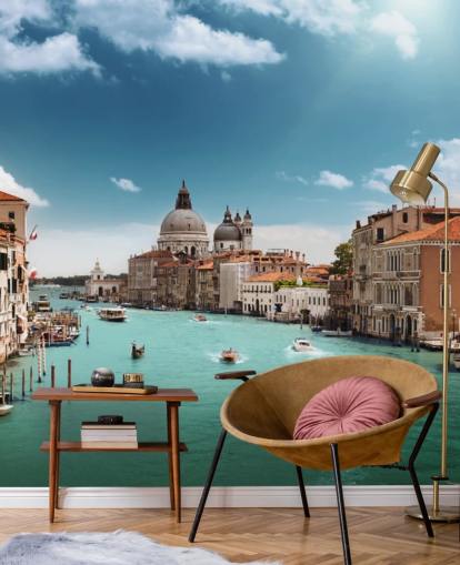ljus venetiansk tapetväggmålning kallad Venice Grand Canal för vardagsrum och sovrum