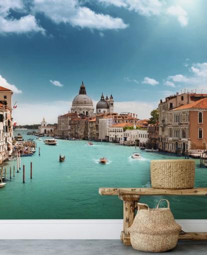 kirkas venetsian taustakuvamaalaus nimeltä Venice Grand Canal olohuoneisiin ja makuuhuoneisiin