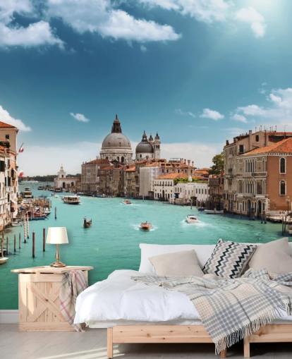 mural de papel de parede de Veneza brilhante chamado Grande Canal de Veneza para salas de estar e quartos