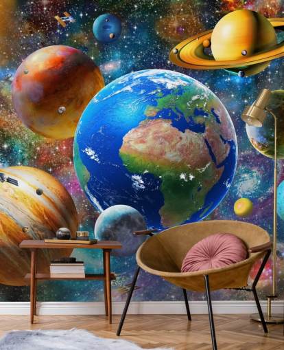 fondo de pantalla de planetas y sol agrupados fondo de pantalla de planetas y sol agrupados