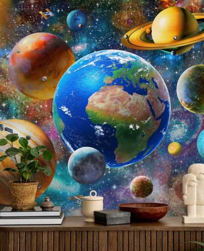 fondo de pantalla de planetas y sol agrupados fondo de pantalla de planetas y sol agrupados