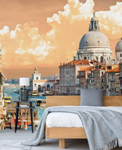 Venice view of grand canal and basilica of santa maria wallpaper