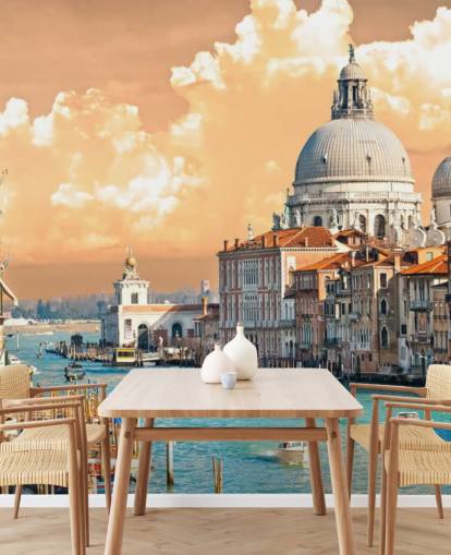 Venice view of grand canal and basilica of santa maria wallpaper