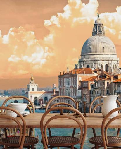 Venice view of grand canal and basilica of santa maria wallpaper