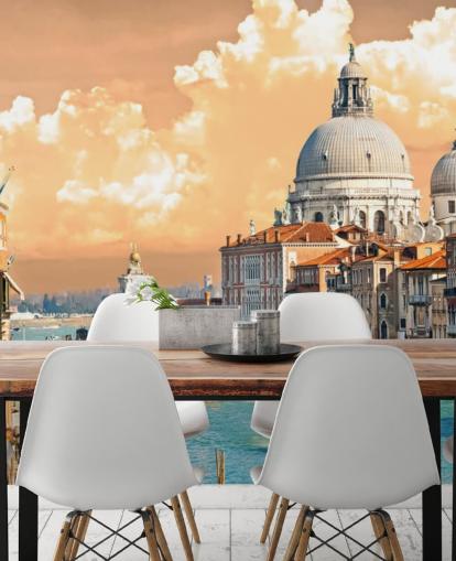 Venedig utsikt över Grand Canal och basilikan Santa Maria tapet Venedig utsikt över Grand Canal och basilikan Santa Maria tapet