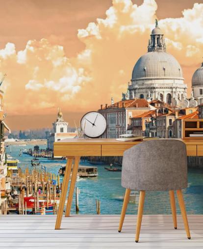 Fondo de pantalla de Venecia con vista del Gran Canal y la basílica de Santa María