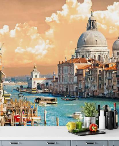 Venice view of grand canal and basilica of santa maria wallpaper