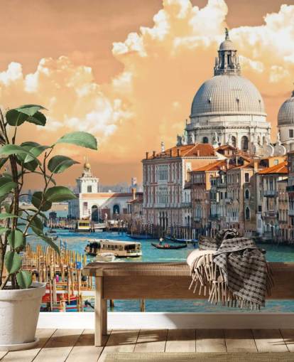Venice view of grand canal and basilica of santa maria wallpaper