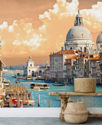 Venice view of grand canal and basilica of santa maria wallpaper