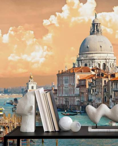 Venedig-Ansicht des Canal Grande und der Basilika Santa Maria (Tapete)