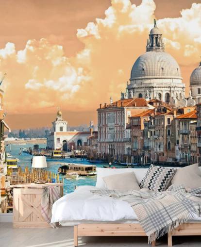Fondo de pantalla de Venecia con vista del Gran Canal y la basílica de Santa María