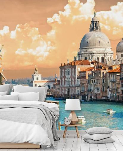 Venice view of grand canal and basilica of santa maria wallpaper