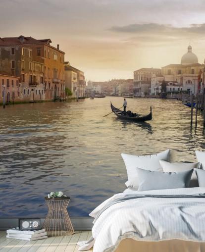 Decorazione murale con gondoliere di Venezia
